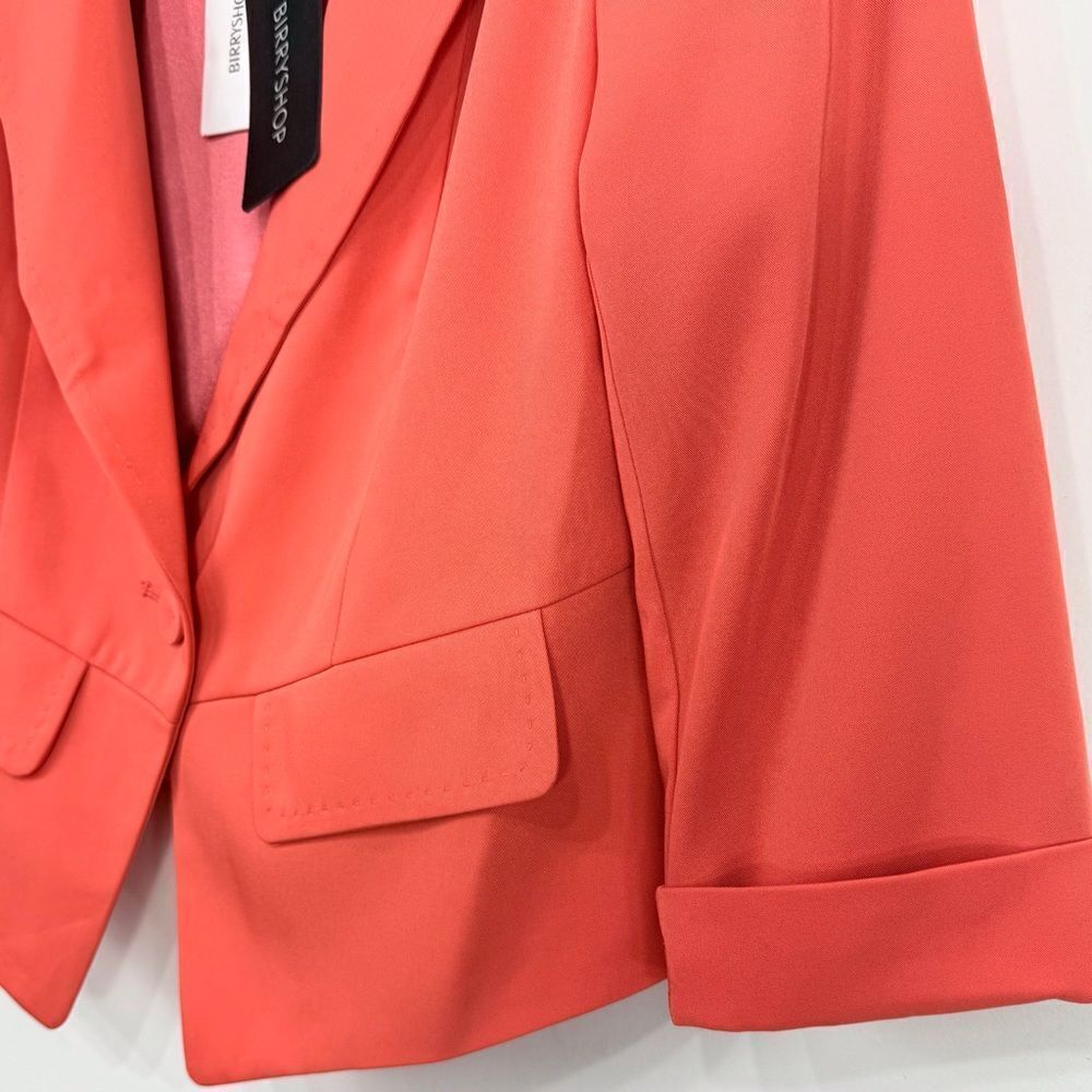 Birryshop Coral Orange Asian Lined Sprin Summer Blazer Jacket NEW - Picture 10 of 16
